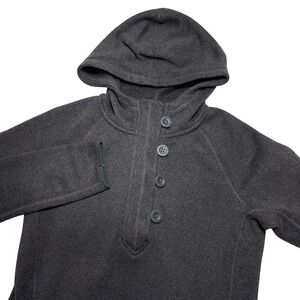 The North Face Womens M Crescent Sunset Hoodie Charcoal Grey Fleece Pullover 1/4